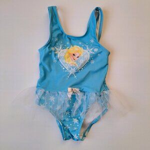 5 Toddler Girl One-Piece Swimsuits Lot Disney, Wave Zone, 2T 3T 4T Gently Used